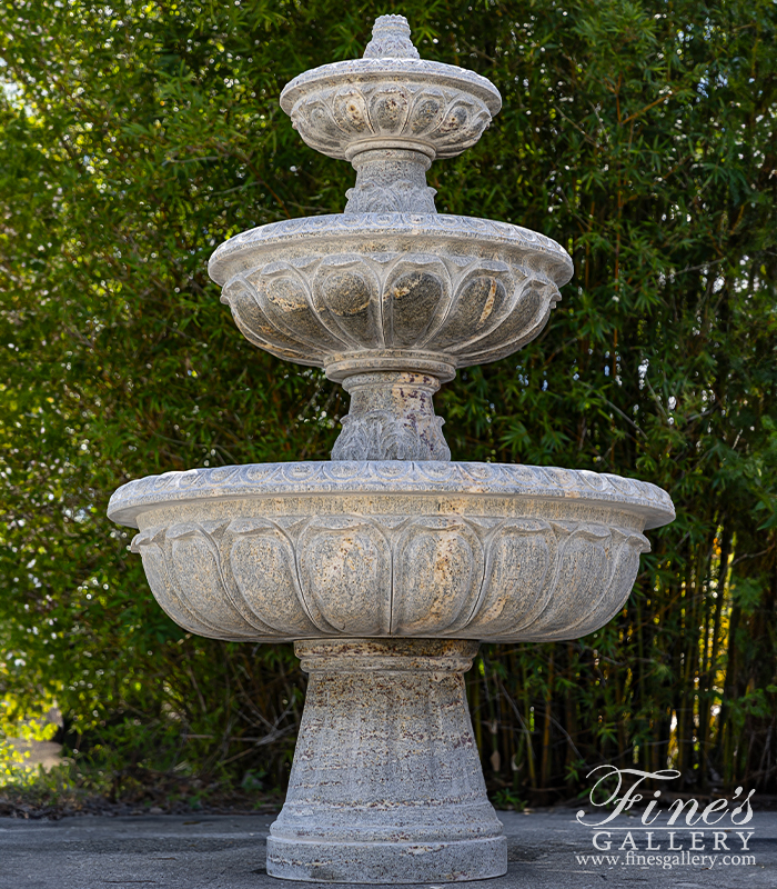 Search Result For Marble Fountains  - Stunning Three Tiered Fountain In Solid Hand Carved Granite - MF-2020